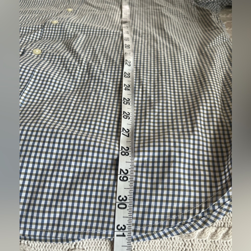 Banana Republic Men’s Blue & Olive Plaid Dress Shirt Slim Fit Men’s Size XL - Picture 13 of 16